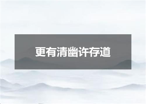 更有清幽许存道