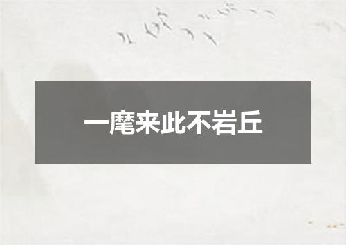 一麾来此不岩丘