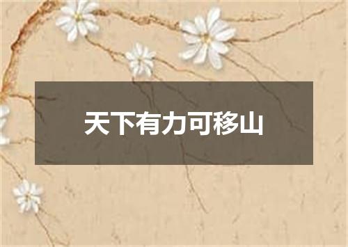 天下有力可移山