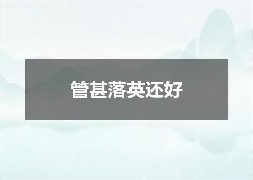 管甚落英还好