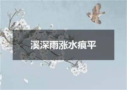 溪深雨涨水痕平
