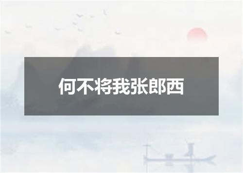 何不将我张郎西