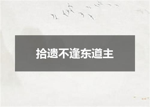 拾遗不逢东道主
