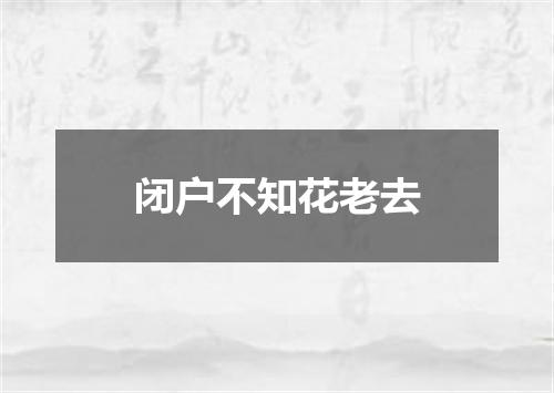 闭户不知花老去