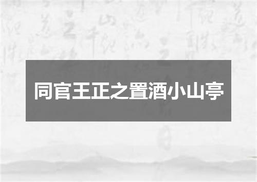 同官王正之置酒小山亭