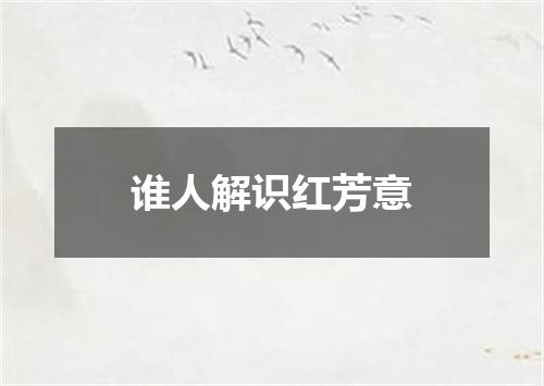 谁人解识红芳意