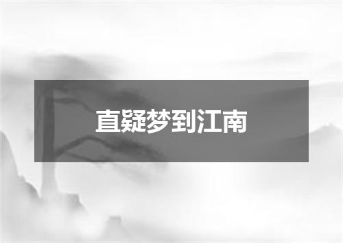 直疑梦到江南