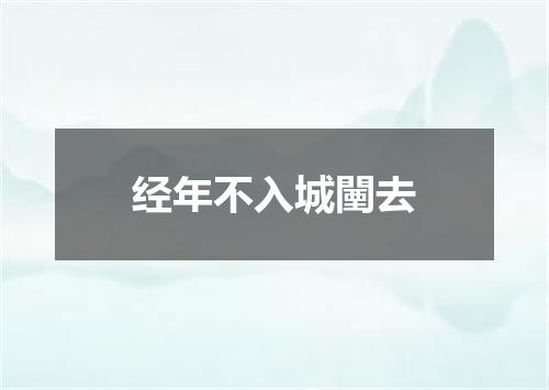 经年不入城闉去