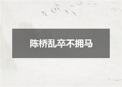 陈桥乱卒不拥马