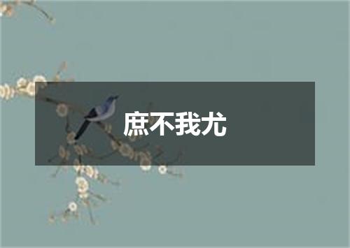 庶不我尤