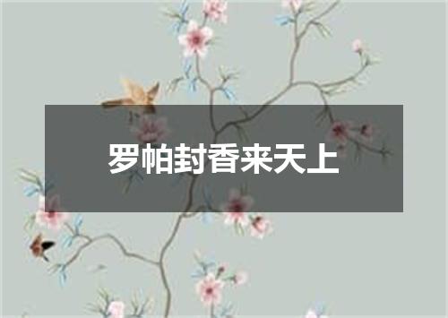 罗帕封香来天上