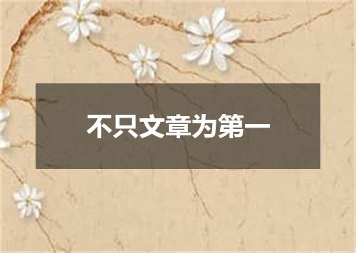 不只文章为第一
