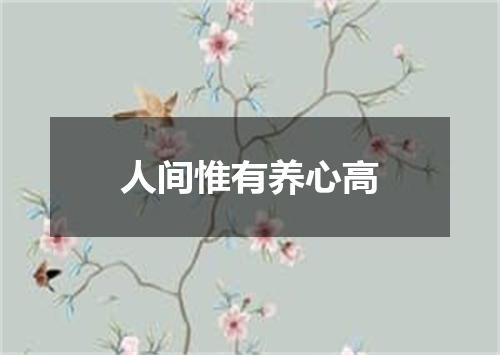 人间惟有养心高