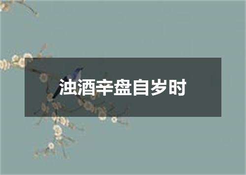 浊酒辛盘自岁时