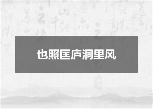 也照匡庐洞里风