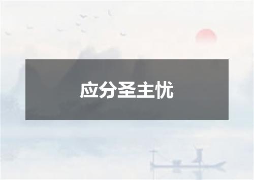 应分圣主忧