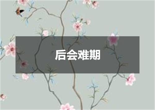 后会难期