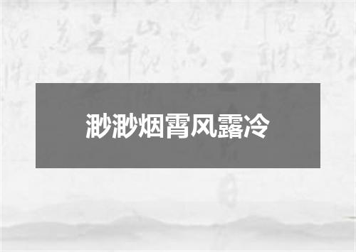 渺渺烟霄风露冷