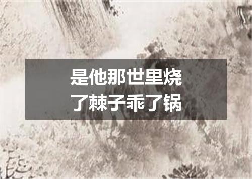 是他那世里烧了棘子乖了锅