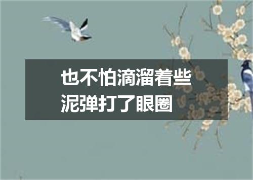 也不怕滴溜着些泥弹打了眼圈