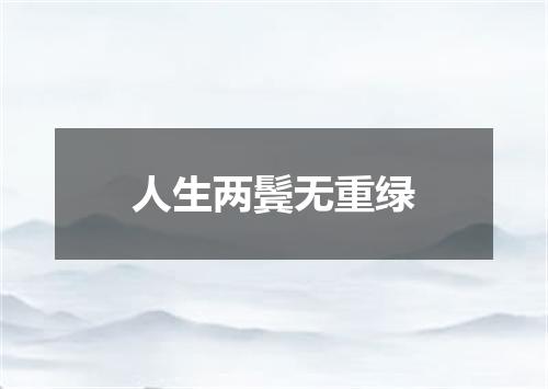 人生两鬓无重绿
