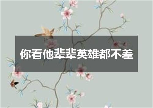 你看他辈辈英雄都不差