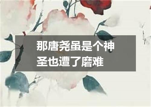 那唐尧虽是个神圣也遭了磨难