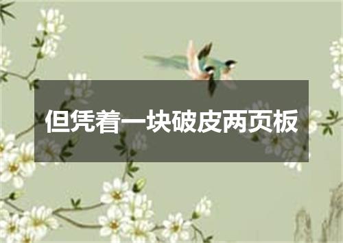 但凭着一块破皮两页板