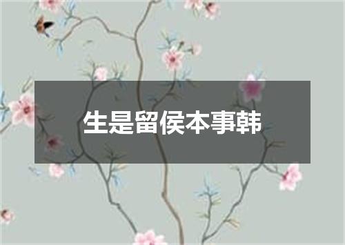 生是留侯本事韩
