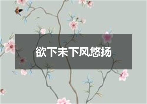 欲下未下风悠扬