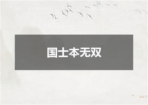 国士本无双