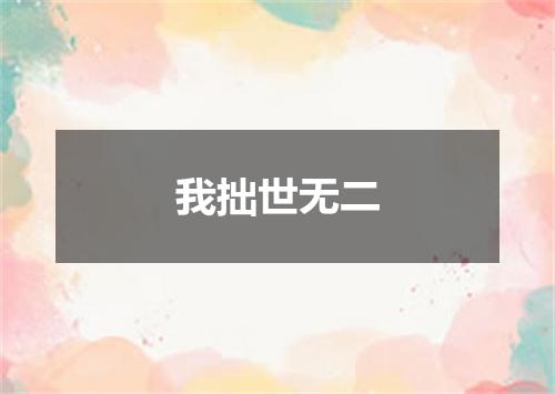 我拙世无二
