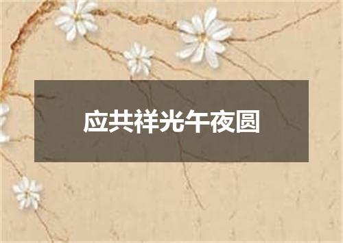 应共祥光午夜圆