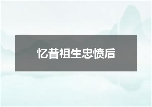 忆昔祖生忠愤后