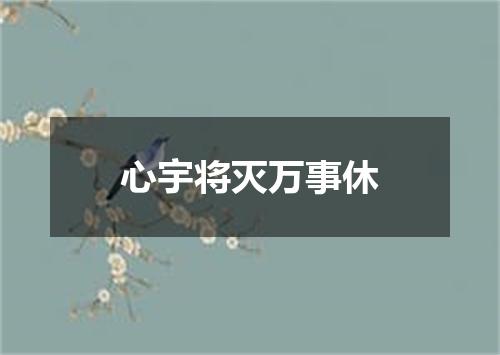 心宇将灭万事休