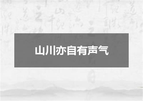 山川亦自有声气