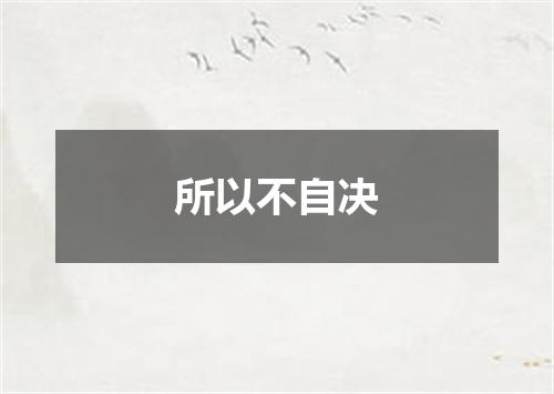 所以不自决