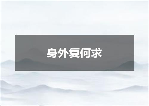 身外复何求