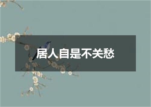 居人自是不关愁