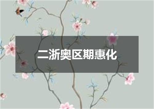 二浙奥区期惠化