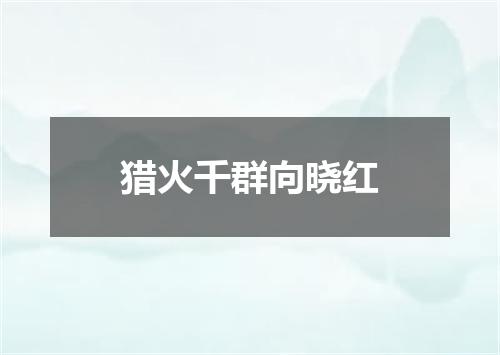 猎火千群向晓红