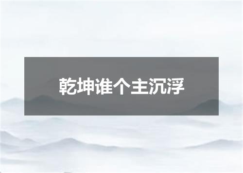 乾坤谁个主沉浮