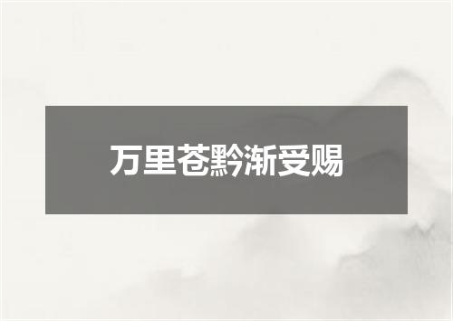 万里苍黔渐受赐