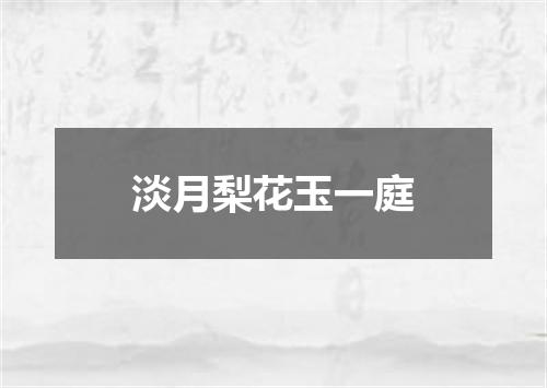 淡月梨花玉一庭