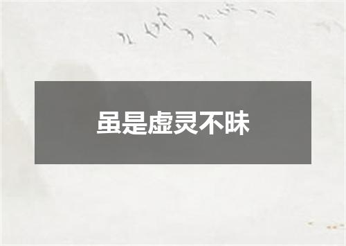 虽是虚灵不昧