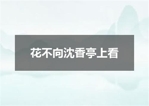 花不向沈香亭上看
