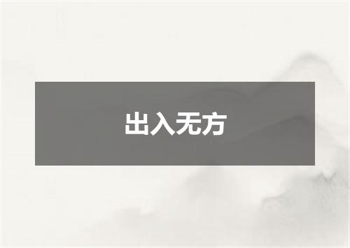出入无方