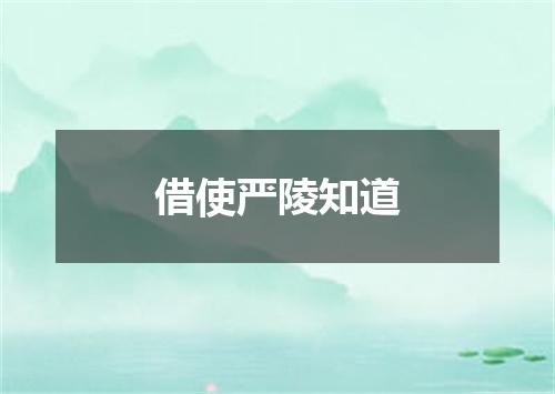 借使严陵知道