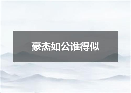 豪杰如公谁得似