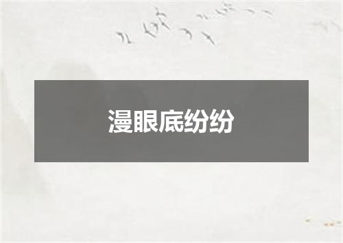 漫眼底纷纷